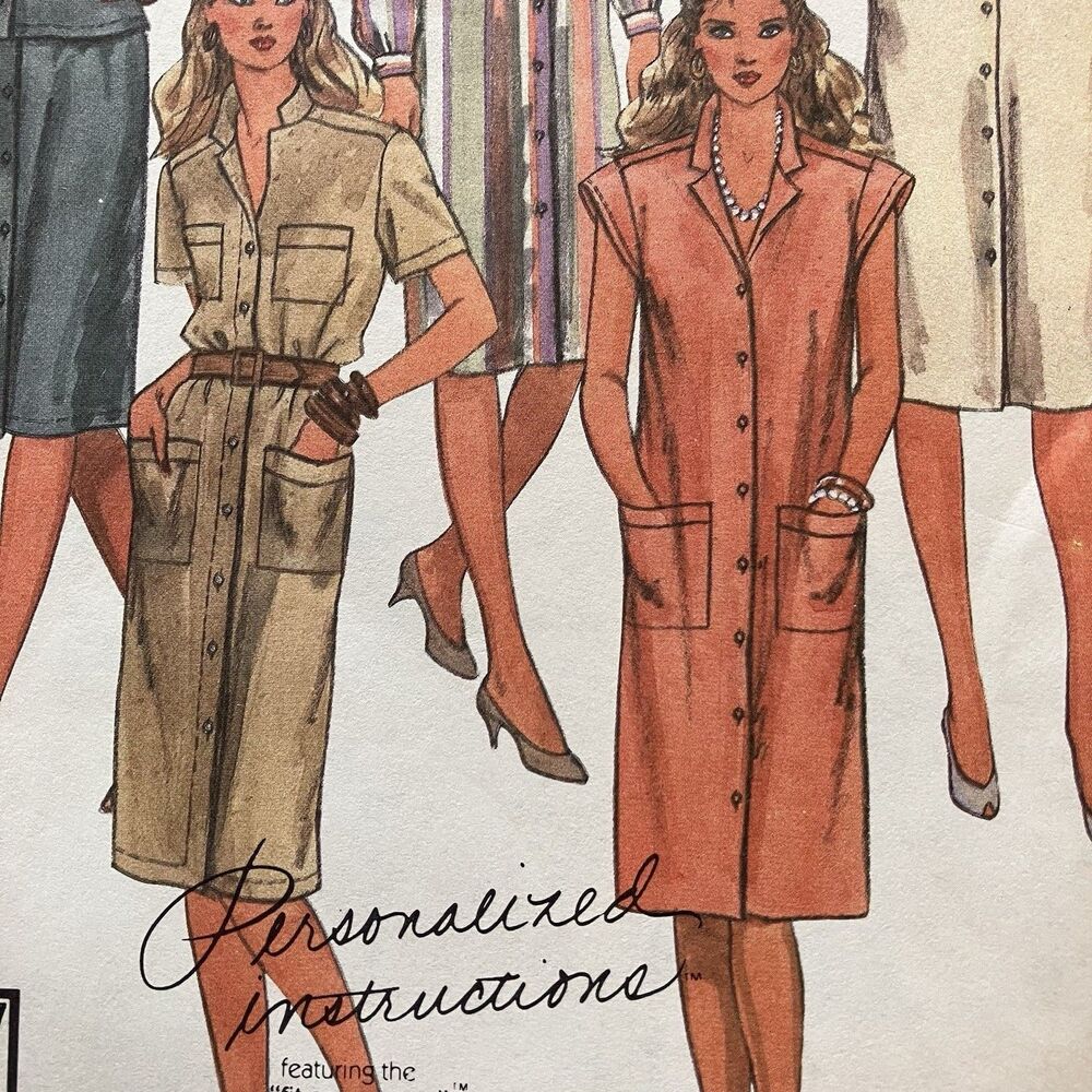 Vintage McCall’s Pattern 8940 Women’s Favorite Dress Shirt & Skirt Size 14 Uncut - Picture 5 of 9